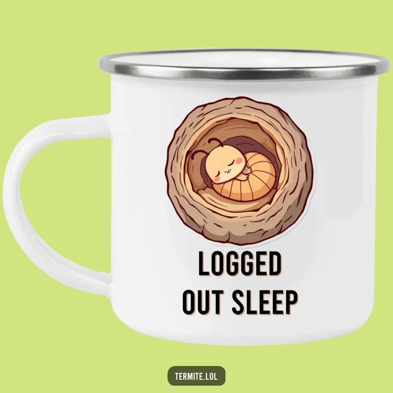 Funny Sleepy Termite Camping Mug - Cozy Camp Nap, Great Funny Gift