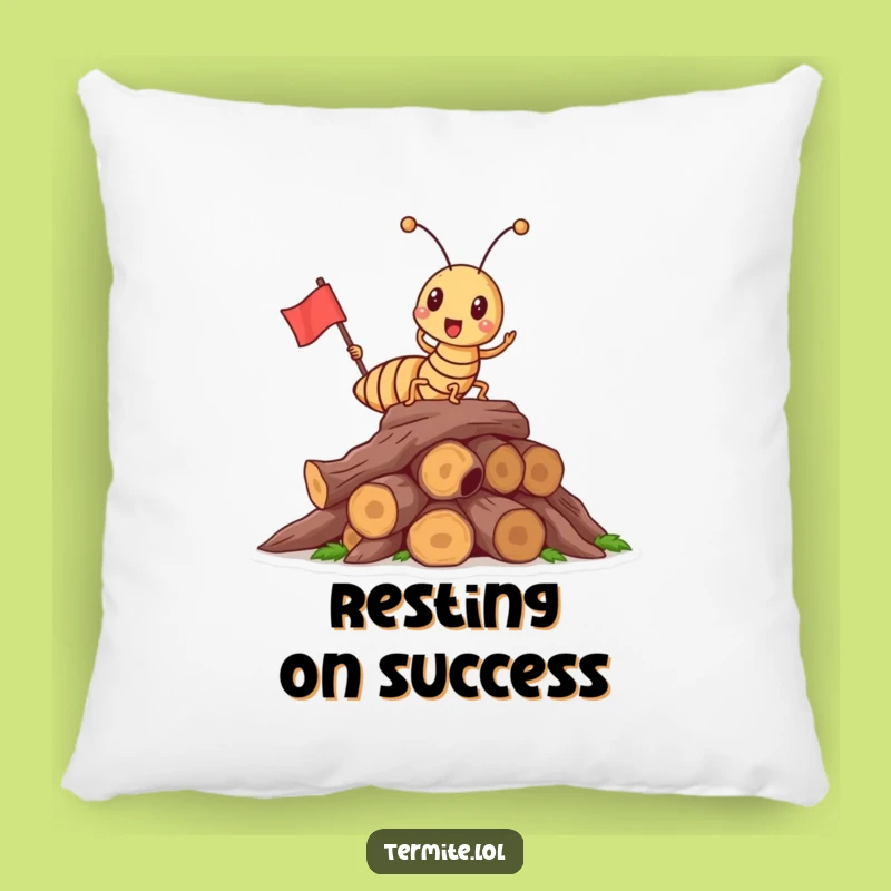 Funny Triumphant Termite Pillow - Cozy Victory Celebration, Ultimate Funny Gift