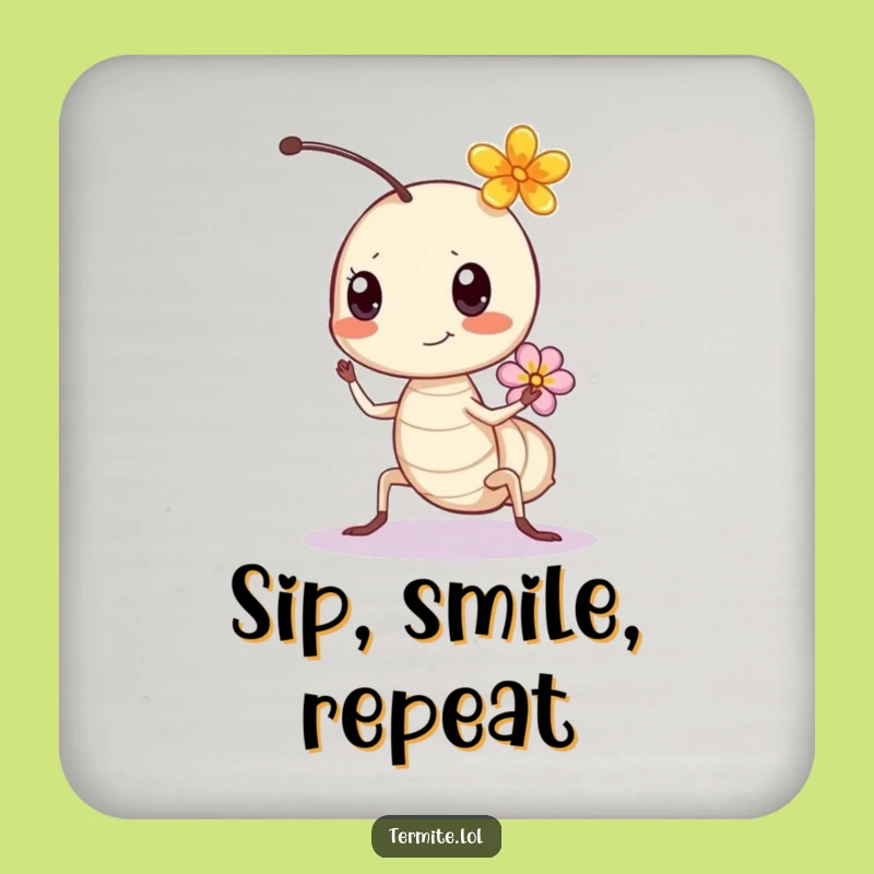 Funny Bouncing Termite Drink Coaster - Protect with Bloom, Funny Gift