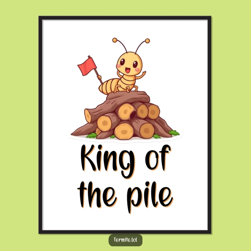 Funny Triumphant Termite Poster - Victory Summit Art, Perfect Funny Gift