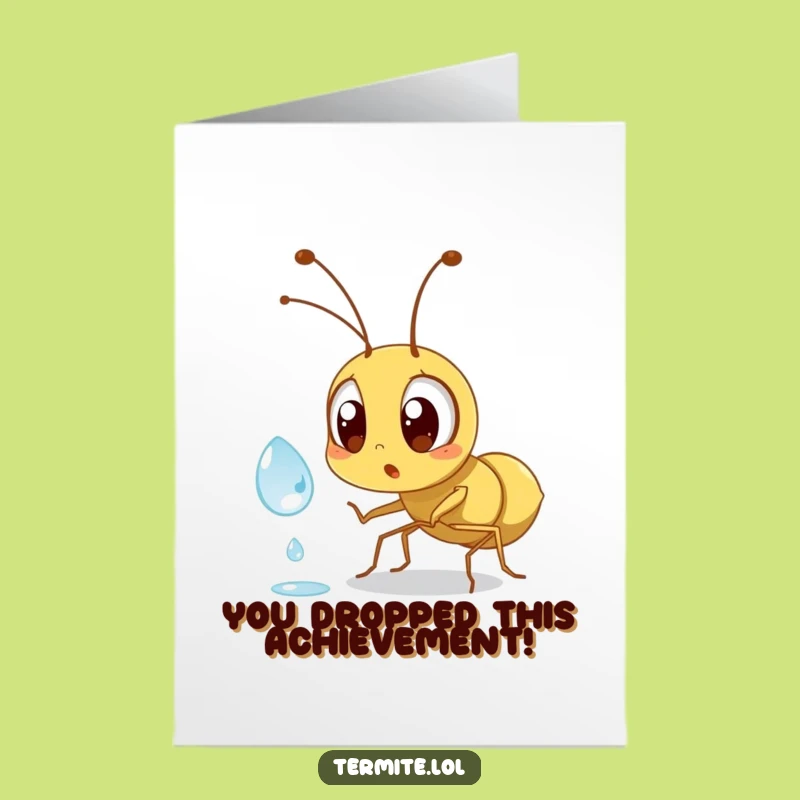 Free Printable Congrats Card: Surprised Termite Dewdrop Funny Downloadable Gift