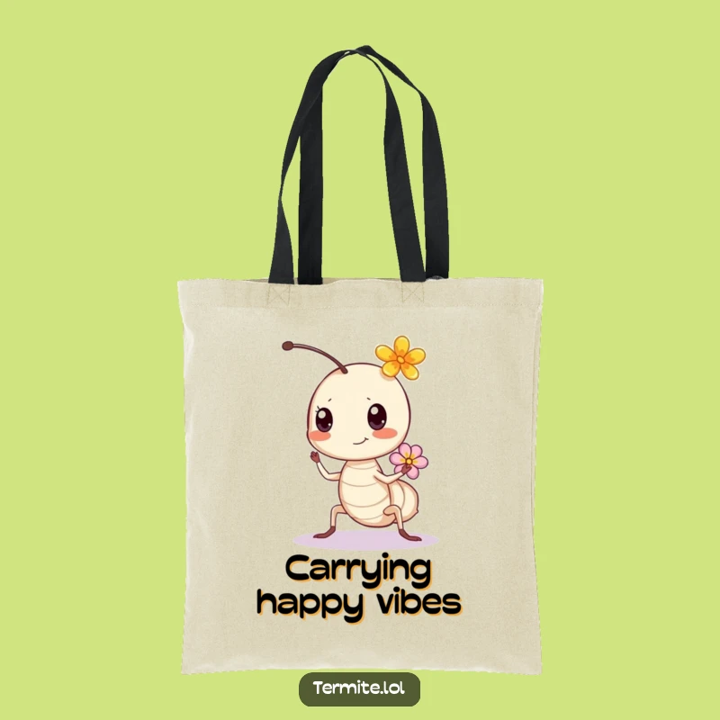 Funny Bouncing Termite Tote Bag - Carry Your Bloom, Perfect Funny Gift